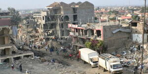A photo of past demolitions in Kayole, Nairobi County   