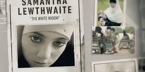 A poster from the Netflix series 'World's Most Wanted' showing Samantha Lethwaite alias White Widow