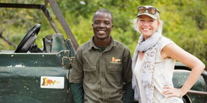 Wildlife Enthusiast Margaret Raggett (right) and Henry Mwape from Zambia.
