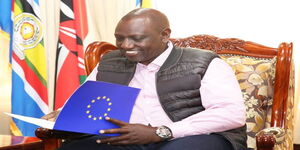 President William Ruto reading congratulatory message from European Union on September 10, 2022