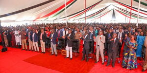 President Ruto during a thanksgiving service in Baringo.