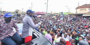 DP William Ruto and Governor Okoth Obado in Migori on Saturday, September 25, 2021.