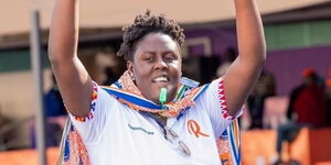 EALA MP Winnie Odinga during a past Azimio la Umoja Rally.