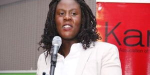 An undated photo of Winnie Odinga speaking at a past event.