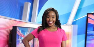 Inooro TV news anchor, Winrose Wangui poses for a photo inside the station's studios on November 7, 2019. 