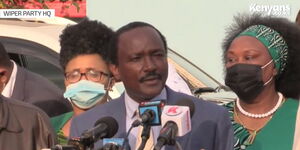 Wiper Party Leader Kalonzo Musyoka During the Addressing the Press at the Party's Headquarters in Karen, Nairobi on June 26,2021.