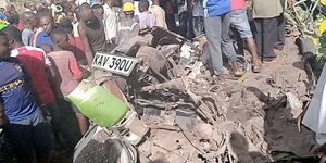 Witnesses at the scene of the accident in Kilifi on Sunday, November 1, 2020.