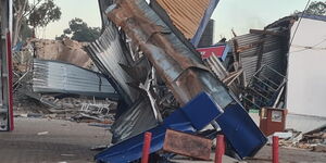 Wreckage left after Kenya Railways demolitions