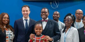 Winners at the Youth Adapt Awards pose for a photo at the COP27 in Egypt organised by the African Development Bank (AfDB)