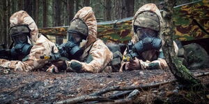 File image of British soldiers on the battlefield.