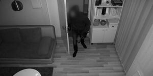 A photo depicting a home break in captured on CCTV