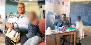  Joyce Sempela Malit and one of her students at the airport on Friday May 19, 2023 (left) and in class on May 10, 2023 (right)
