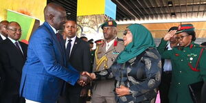 _Tanzanian Head of State President Samia Suluhu welcomes President William Rutat State House Tanzania on Monday, October 10, 2022..jpg