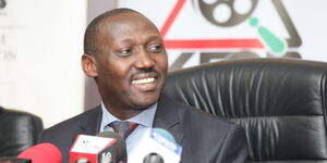  A photo KFCB Ag. CEO Christopher Wambua addressing a press conference on Wednesday, April 26, 2023.