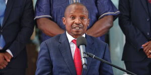  Interior CS Kithure Kindiki during a press conference on March 9, 2023
