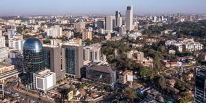 An aerial photo of Westlands, Nairobi County captured by a drone on April 20, 2023.