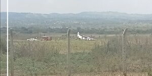 A Cessna Caravan chopper veers off runway at Lochita Airstrip in Migori County 