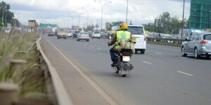 A boda boda operator along Thika Super Highway, November 13, 2019.