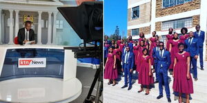 A collage of Kelvin Nyakundi at KTN studio and with Shofar music group, Sunday, November 13, 2022