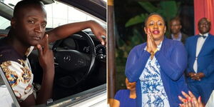 A photo collage of Ole Matope and Sabina Chege