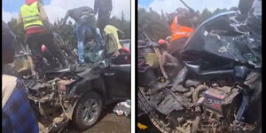 A photo collage of  an accidents that happened in Kijabe on Wednesday, September 10