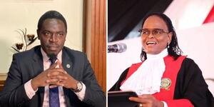 A photo collage of Chairman of the Retirement Benefits Authority (RBA) and Chief Justice Martha Koome  