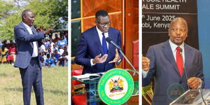 A photo collage of Treausry Cabinet Secretary John Mbadi, Energy Cabinet Secretary Davis Chirchir, and Agriculture Cabinet Secretary Mutahi Kagwe