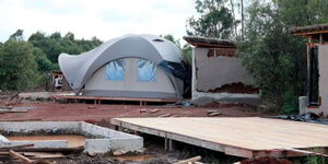A photo of the Ngong road forest eco camp, whose construction was suspended in May 2025.