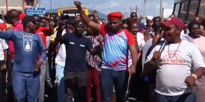 A screengrab of traders demonstrating in Thika on March 28, 2024