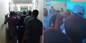 A section of students who stormed the dean's office at UoN.