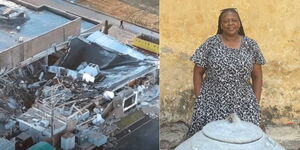 A collage image of the Kenyan nurse killed in a facility in the US and the facility where the incident occurred