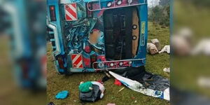 A bus carrying AFC Leopards fans involved in an accident in Timboroa, Baringo County, on Sunday, December 28.