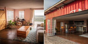 A collage of a container Airbnb in Nairobi 