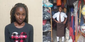 A collage of Cate Wairimu preparing to join form One