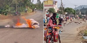 A collage of chaos in Meru County on Sunday September 17, 2023