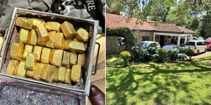 A collage of fake gold (right) and vehicles (right) recovered by DCI in Kileleshwa on December  