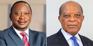 A collage of former President Uhuru Kenyatta (left) and his brother in law Victor Pratt (right)
