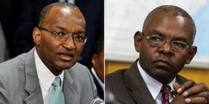 A collage of outgoing CBK Governor Patrick Njoroge (left) and Ex-Treasury PS Kamau Thugge (right)