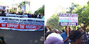A collage of protestors in the Nairobi CBD on December 28, 2023