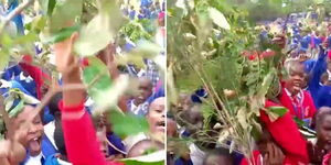 A collage of students striking in Narok on Wednesday May 17, 2023