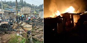 A collage of the aftermath following a fire in Limuru on Saturday September 2, 2023