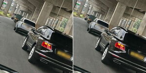 A collage of two luxury vehicles spotted along Uhuru Highway on Thursday June 22, 2023