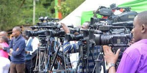 A group of Journalists at a Press Conference in Nairobi on July 12, 2021. 