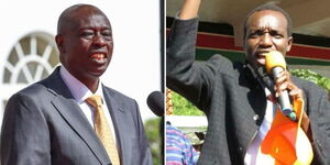 A photo collage of Deputy President Rigathi Gachagua (left) and Kisii Governor Simba Arati