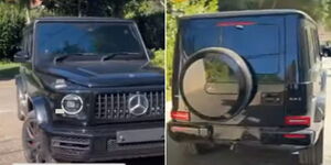 A photo collage of Hassan Ali Joho's Mercedes Benz G63 