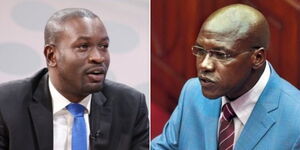 A photo collage pf Senator Edwin Sifuna and Boni Khalwale