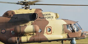 A photo of a parked Kenya Airforce aircraft 