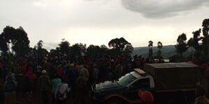 A photo of a police car at Mt Elgon after a man was shot dead on November 6, 2023    