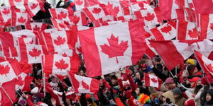 A photo of Canadians during a past protest