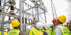 A photo of engineers from KETRACO at work 